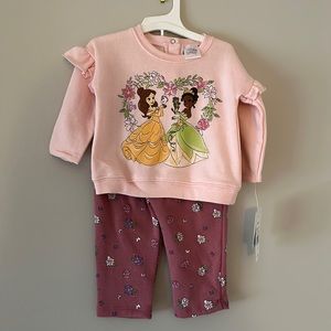 NWT Belle and Tiana Sweatshirt and Pants Set